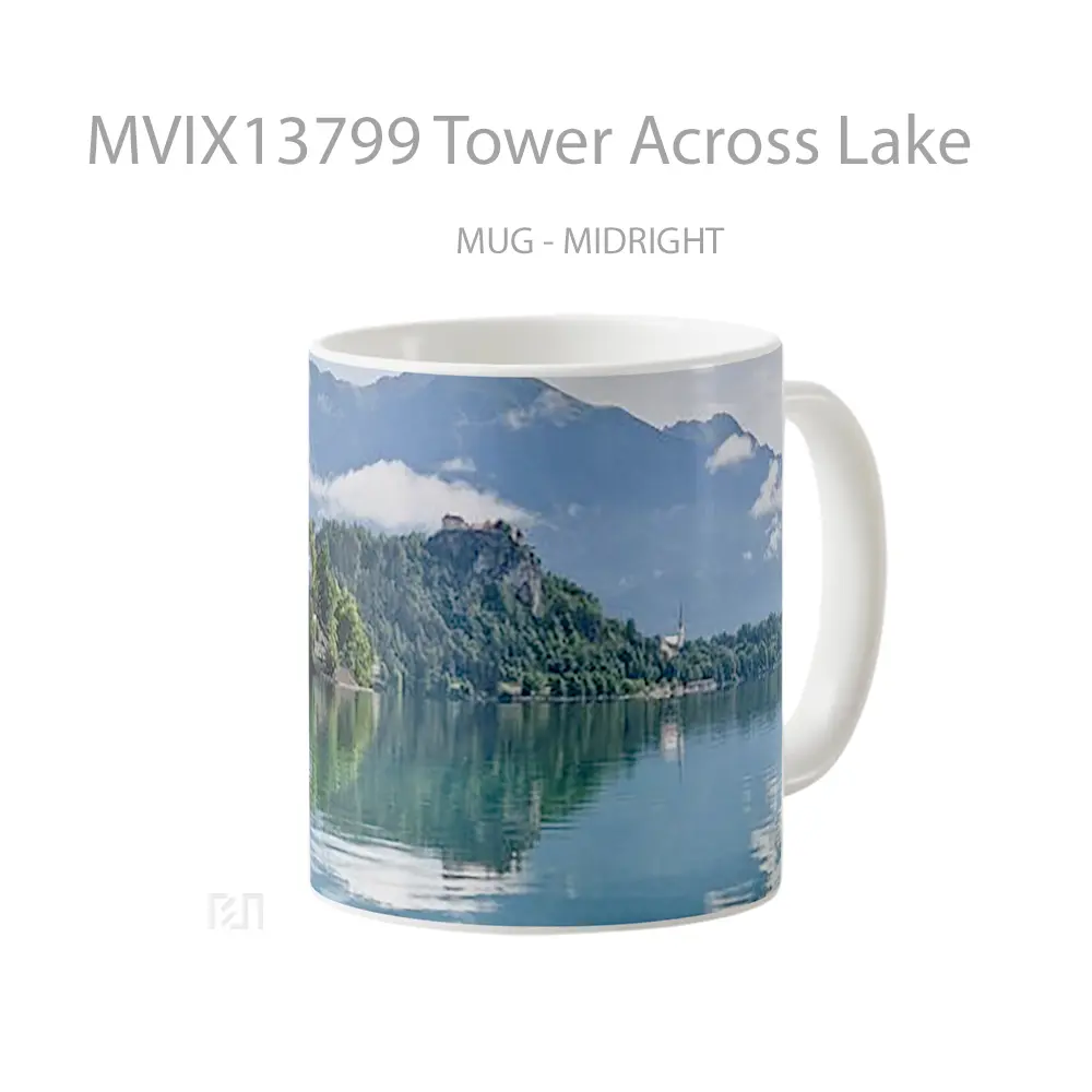 Mug Tower Across Lake Gelas Pemandangan Alam - All-side / Desain