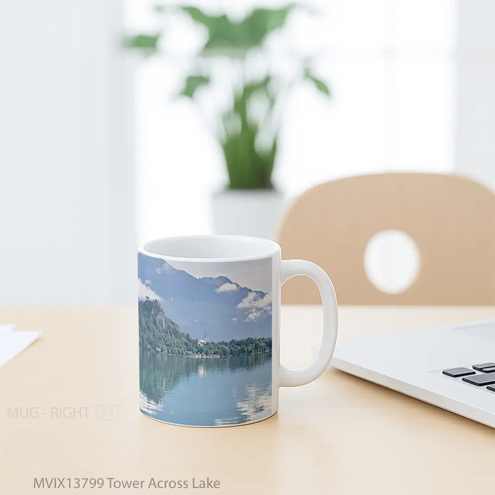 Mug Tower Across Lake Gelas Pemandangan Alam - All-side / Desain