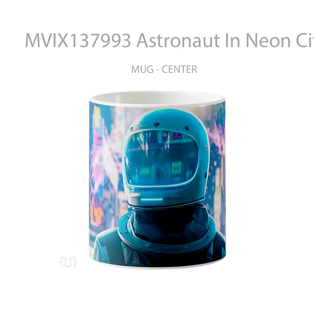 Mug Astronaut In Neon City Gelas Astronomi