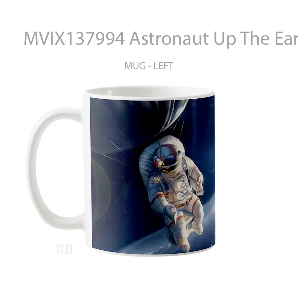 Mug Astronaut Up The Earth Gelas Astronomi - All-side / Desain