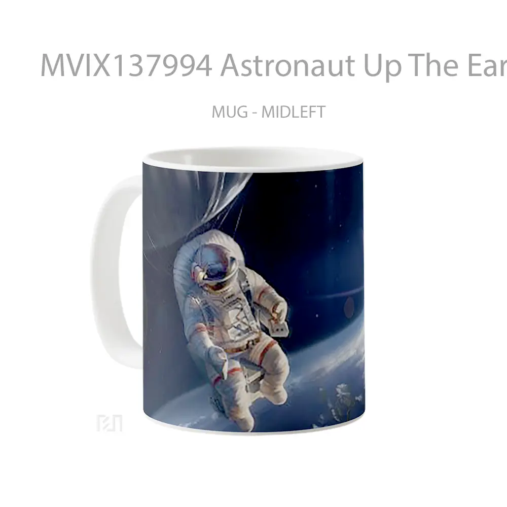 Mug Astronaut Up The Earth Gelas Astronomi - All-side / Desain