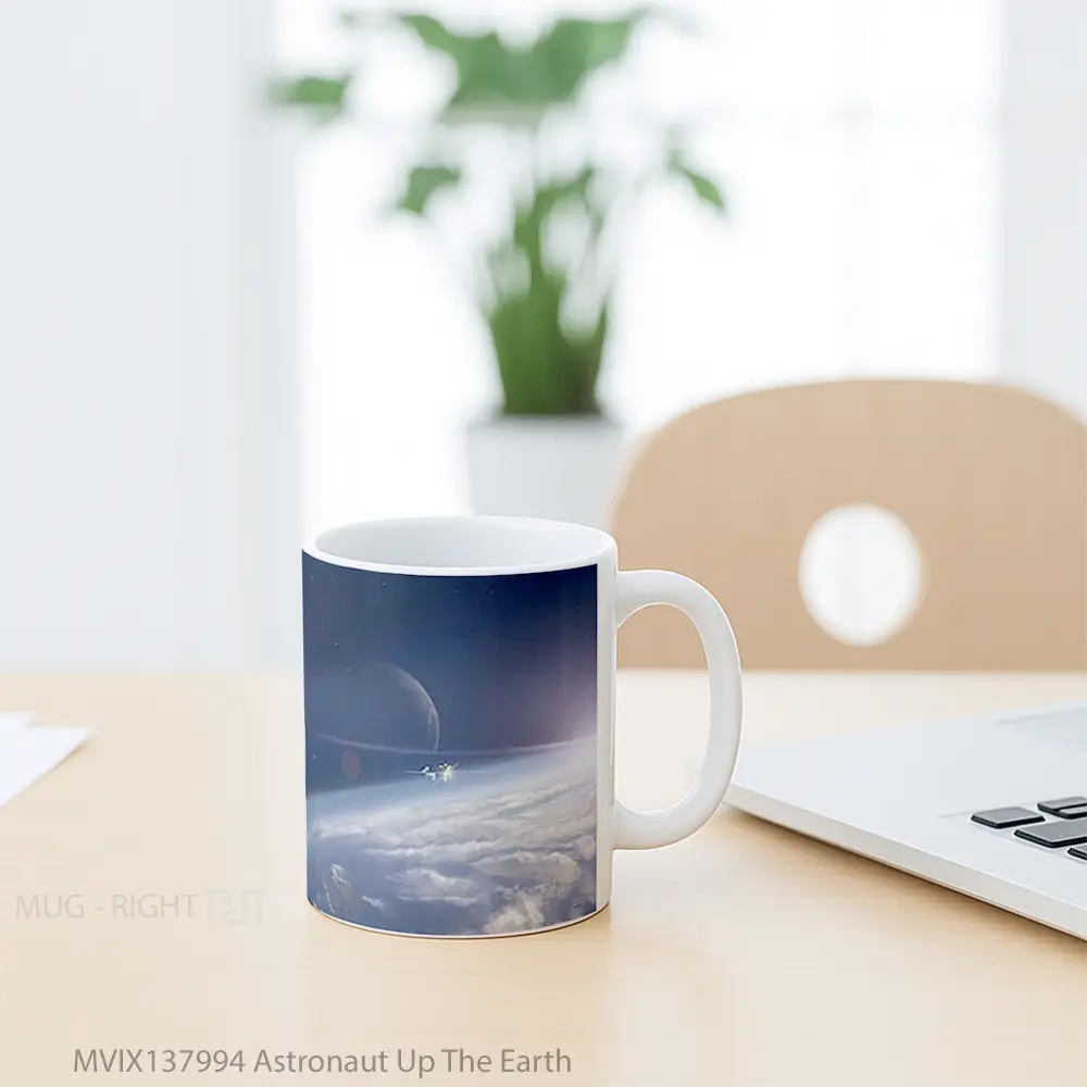 Mug Astronaut Up The Earth Gelas Astronomi - All-side / Desain
