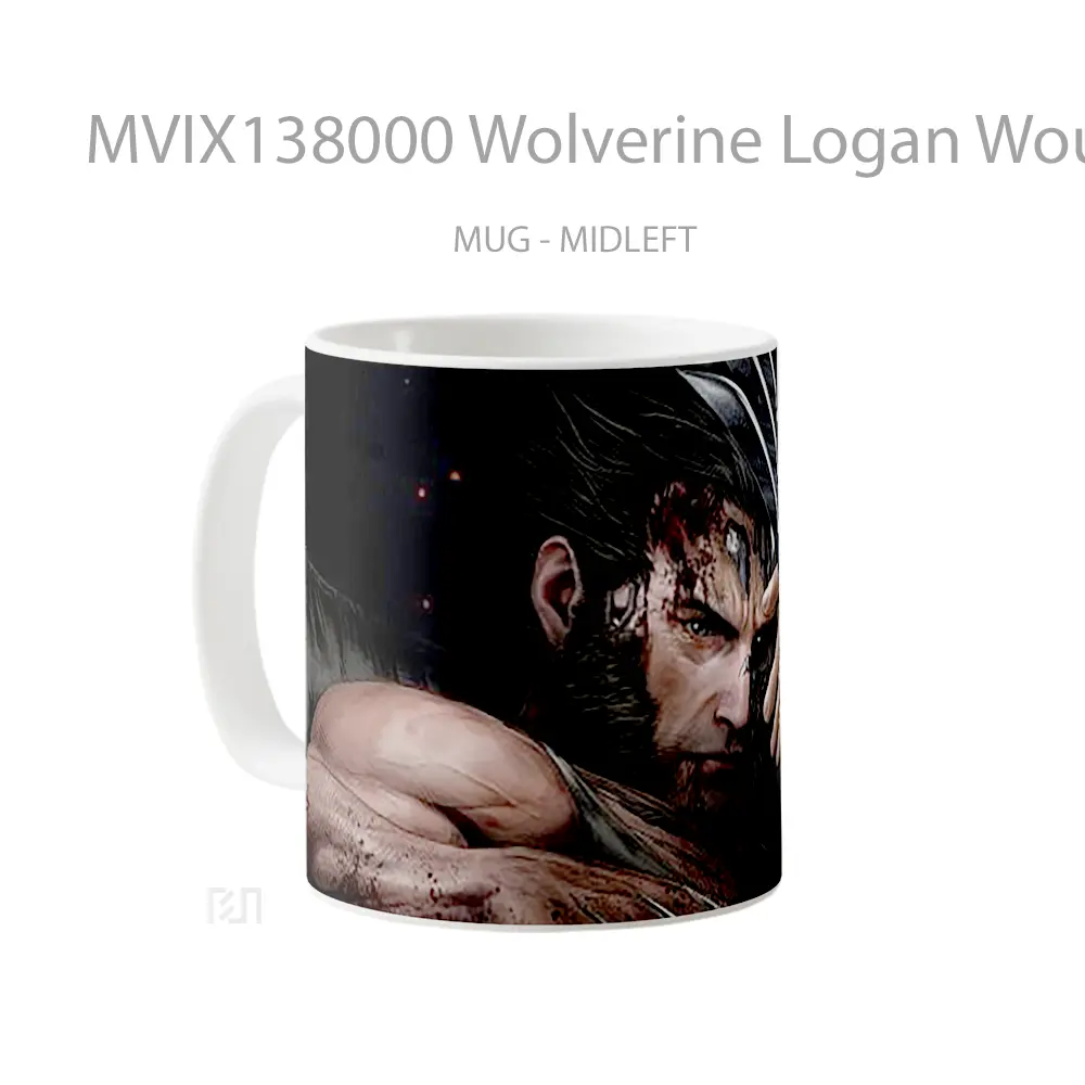 Mug Wolverine Logan Wounded Gelas Superhero - All-side / Desain