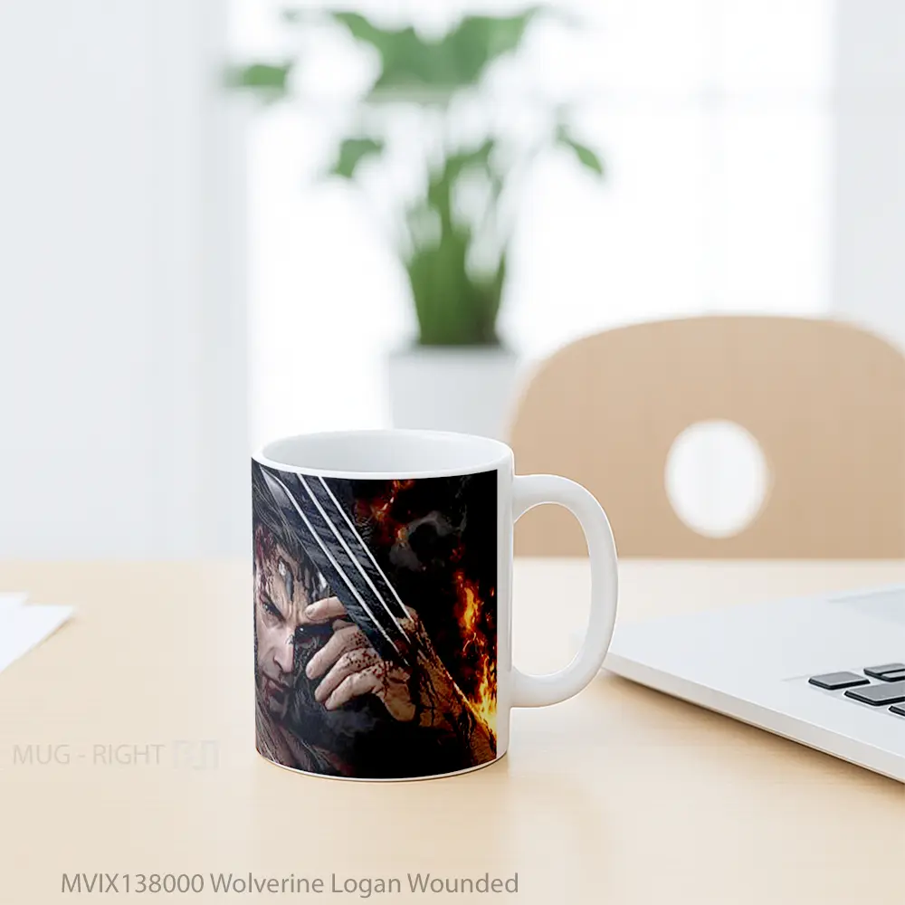 Mug Wolverine Logan Wounded Gelas Superhero - All-side / Desain