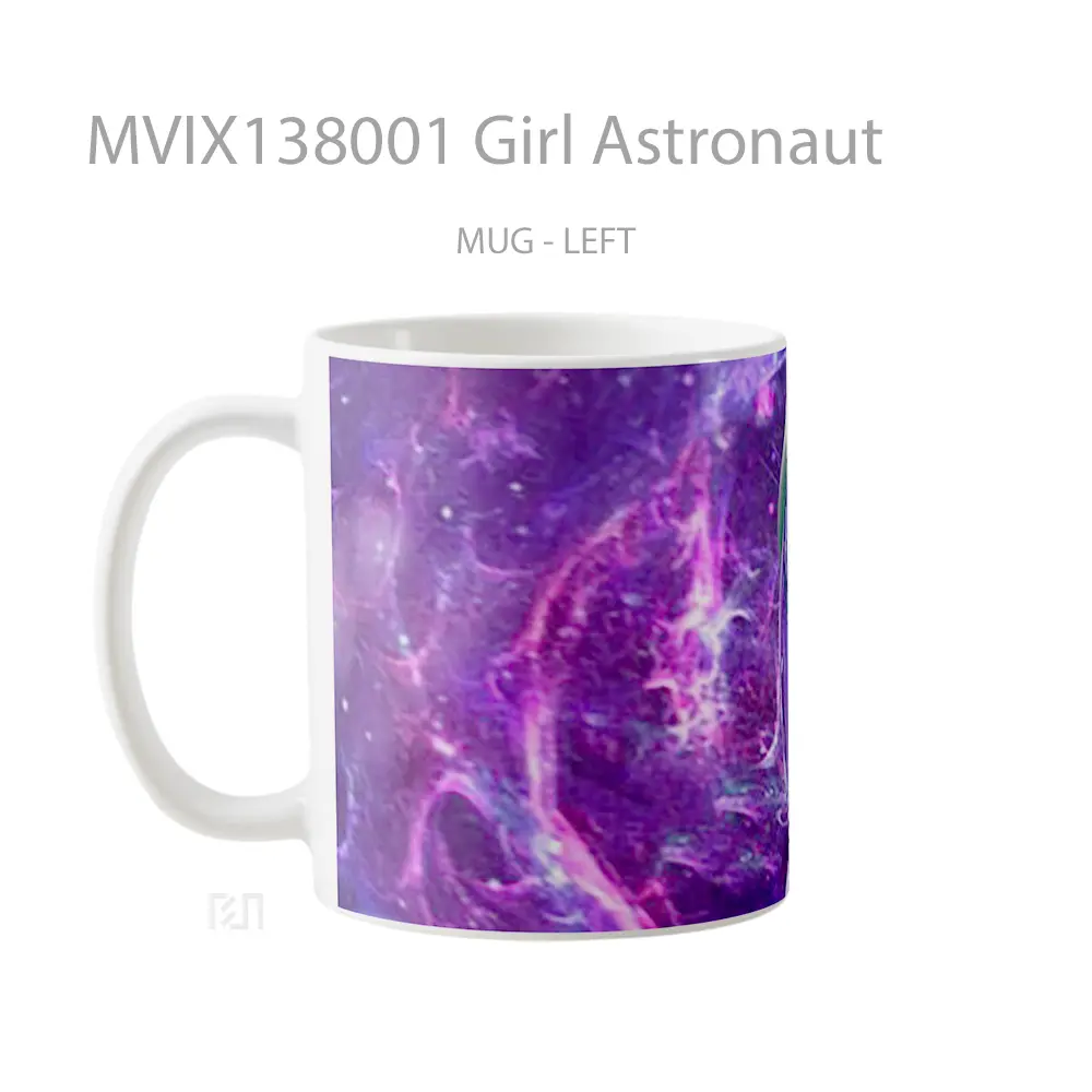 Mug Girl Astronaut Gelas Astronomi - All-side / Desain