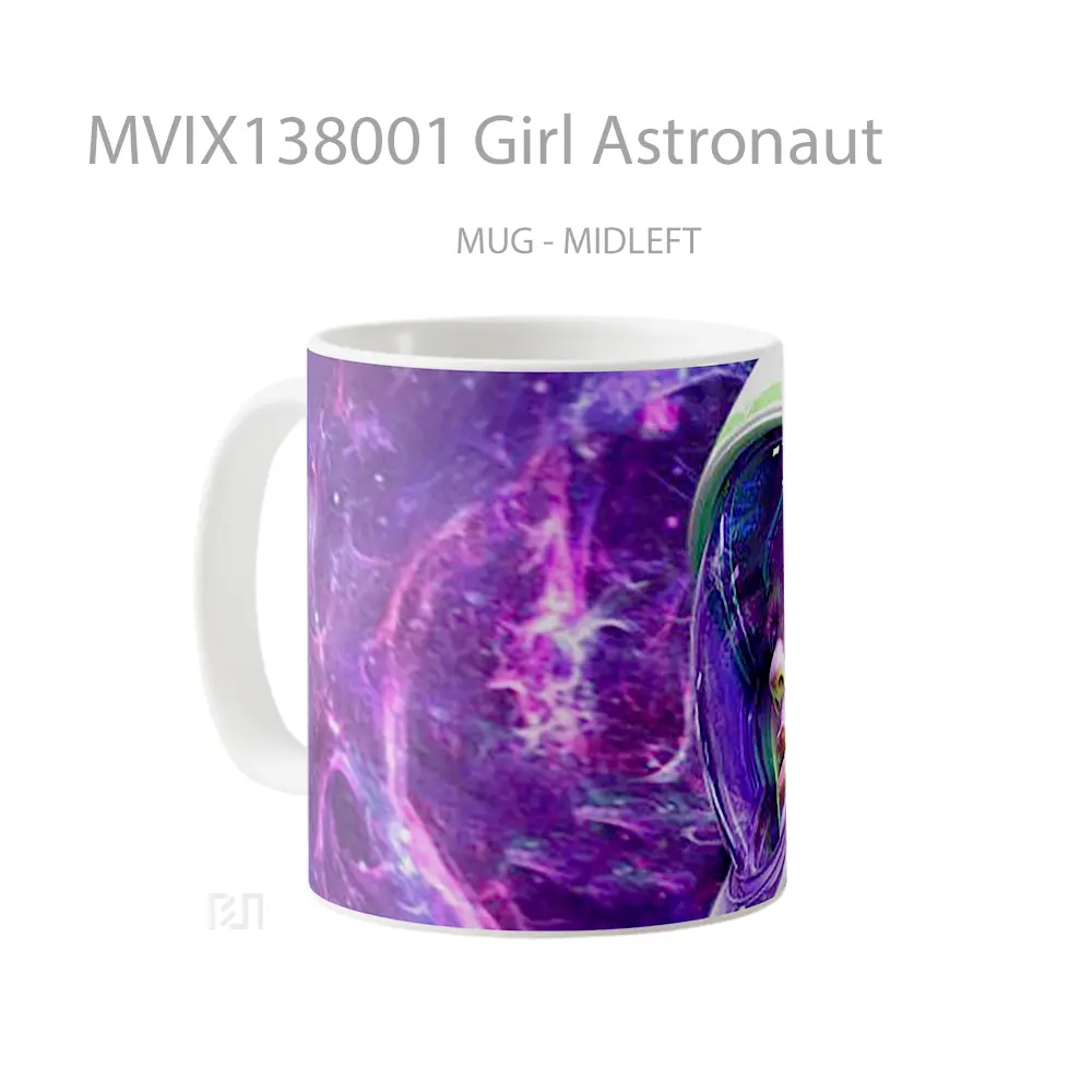 Mug Girl Astronaut Gelas Astronomi - All-side / Desain