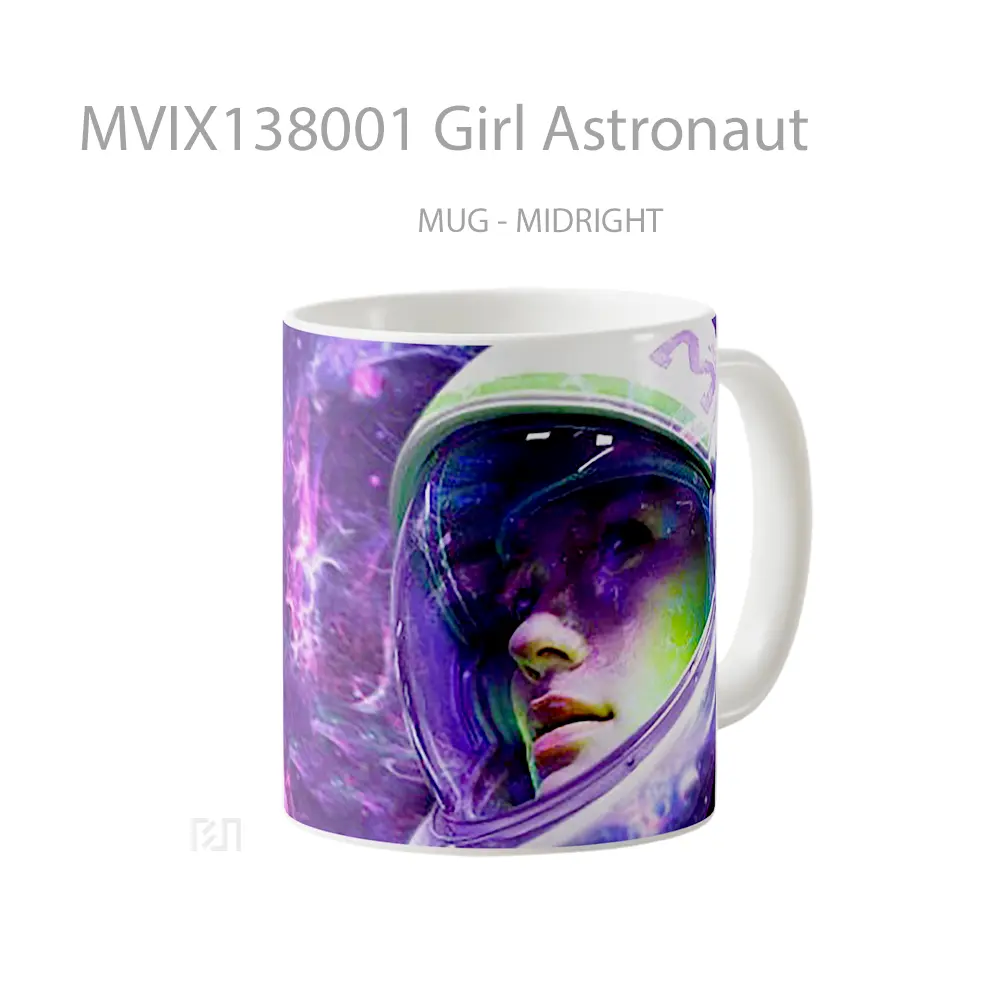 Mug Girl Astronaut Gelas Astronomi - All-side / Desain