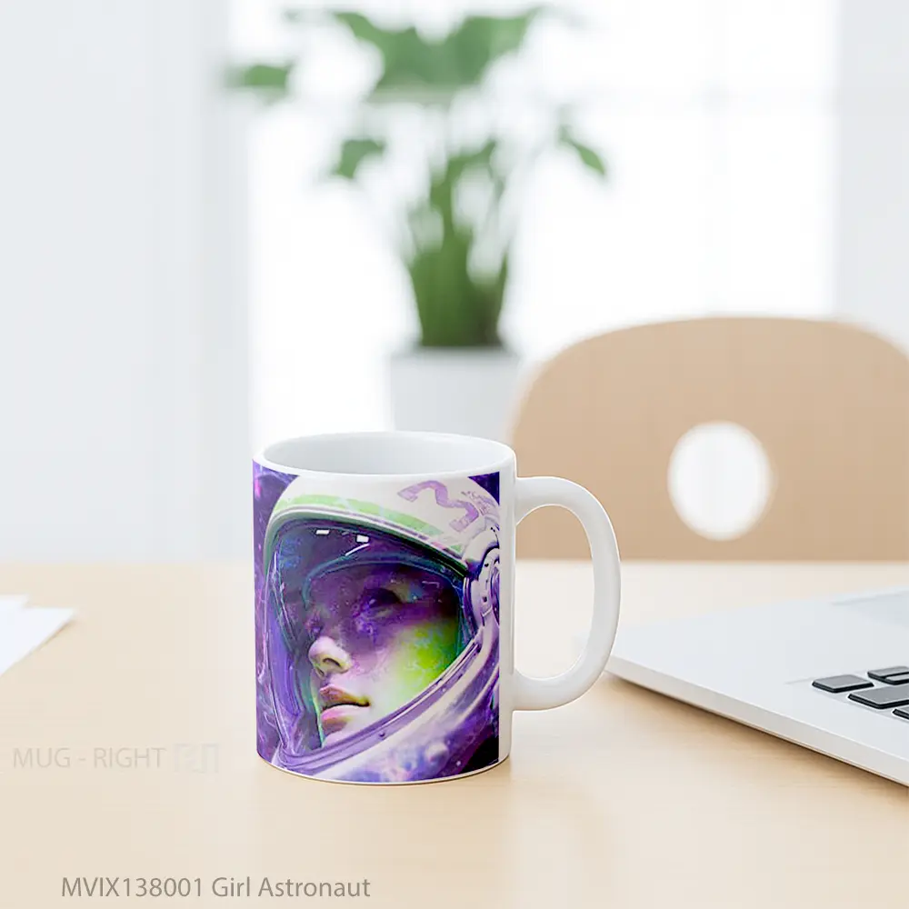 Mug Girl Astronaut Gelas Astronomi - All-side / Desain