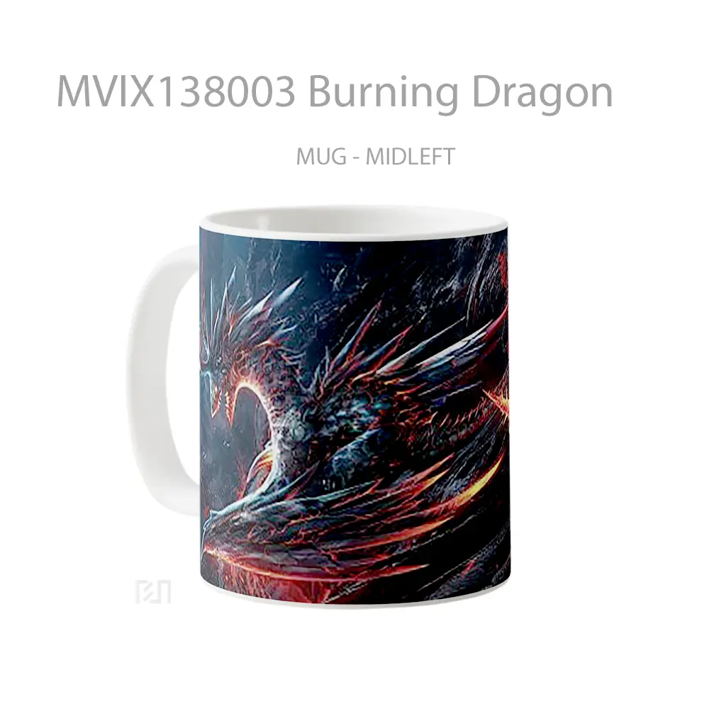 Mug Burning Dragon Gelas Fantasi - All-side / Desain