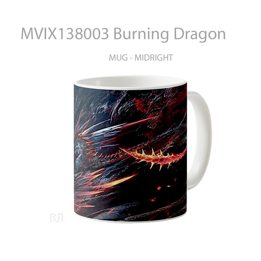 Mug Burning Dragon Gelas Fantasi - All-side / Desain