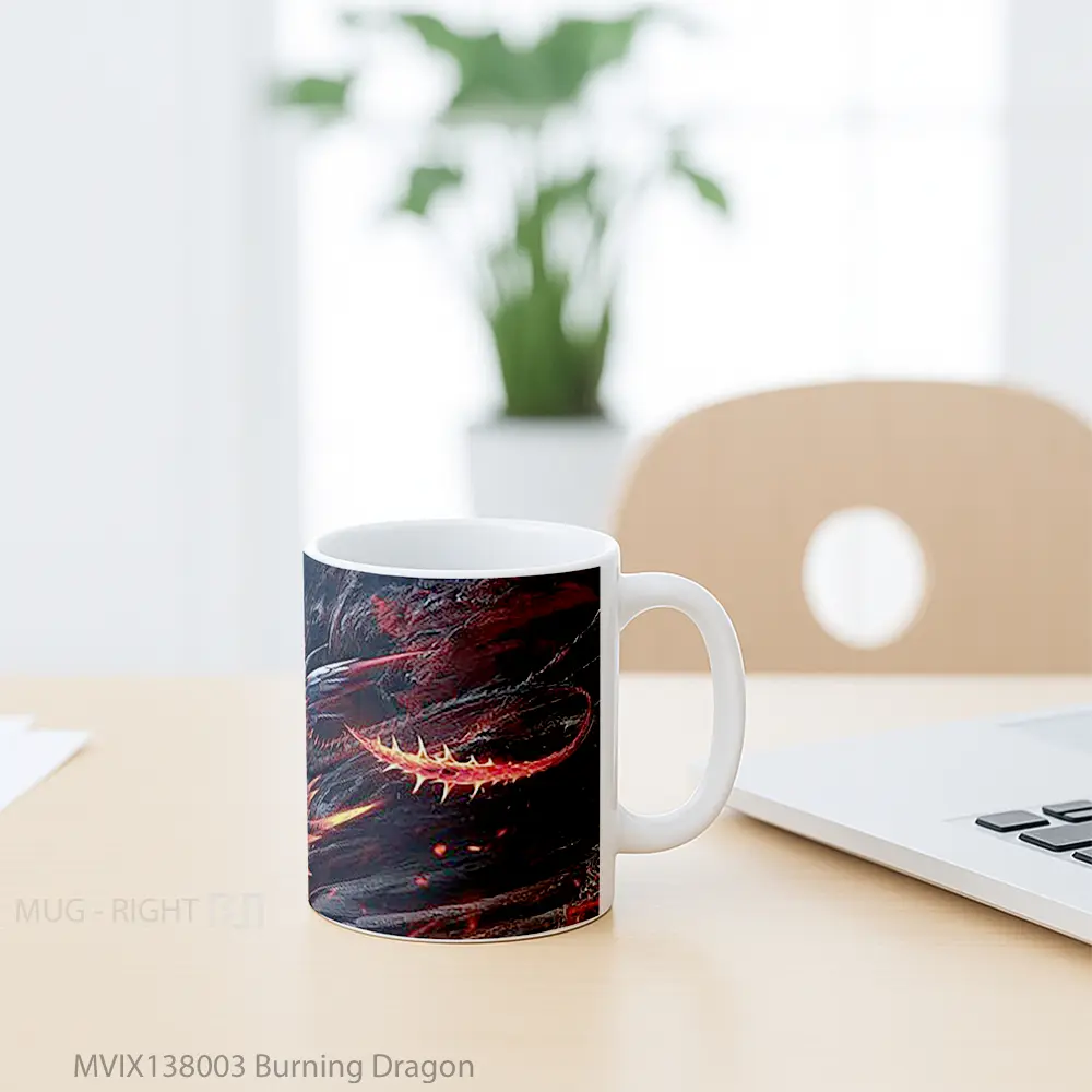 Mug Burning Dragon Gelas Fantasi - All-side / Desain