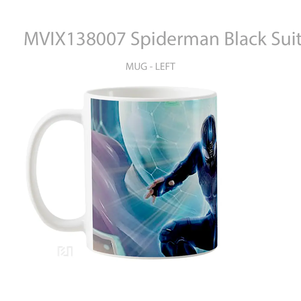 Mug Spiderman Black Suit Fanart Gelas Superhero - All-side / Desain