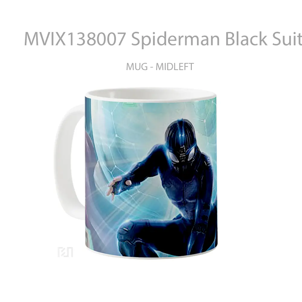 Mug Spiderman Black Suit Fanart Gelas Superhero - All-side / Desain