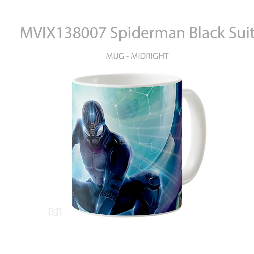 Mug Spiderman Black Suit Fanart Gelas Superhero - All-side / Desain