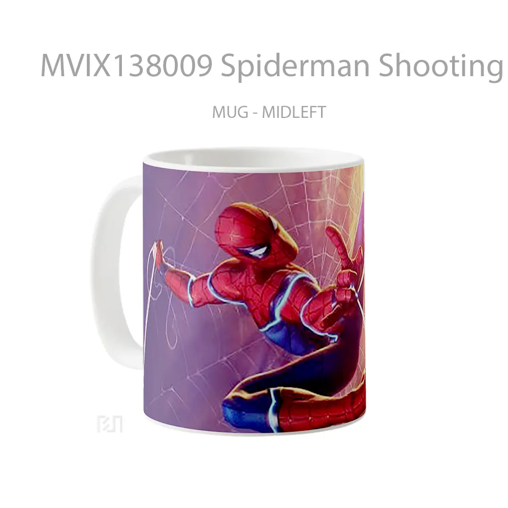 Mug Spiderman Shooting Web Gelas Superhero - All-side / Desain