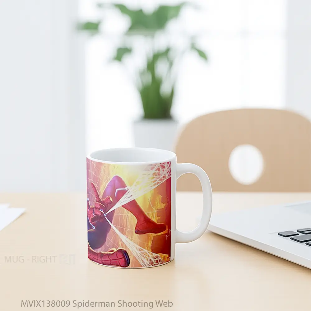 Mug Spiderman Shooting Web Gelas Superhero - All-side / Desain
