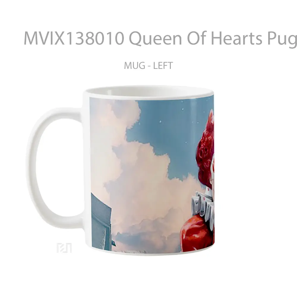 Mug Queen Of Hearts Pugb Gelas Keramik Unik - All-side / Desain