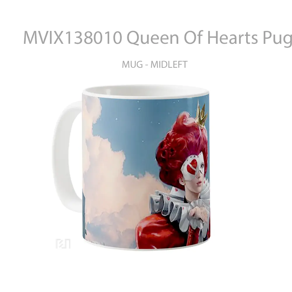 Mug Queen Of Hearts Pugb Gelas Keramik Unik - All-side / Desain