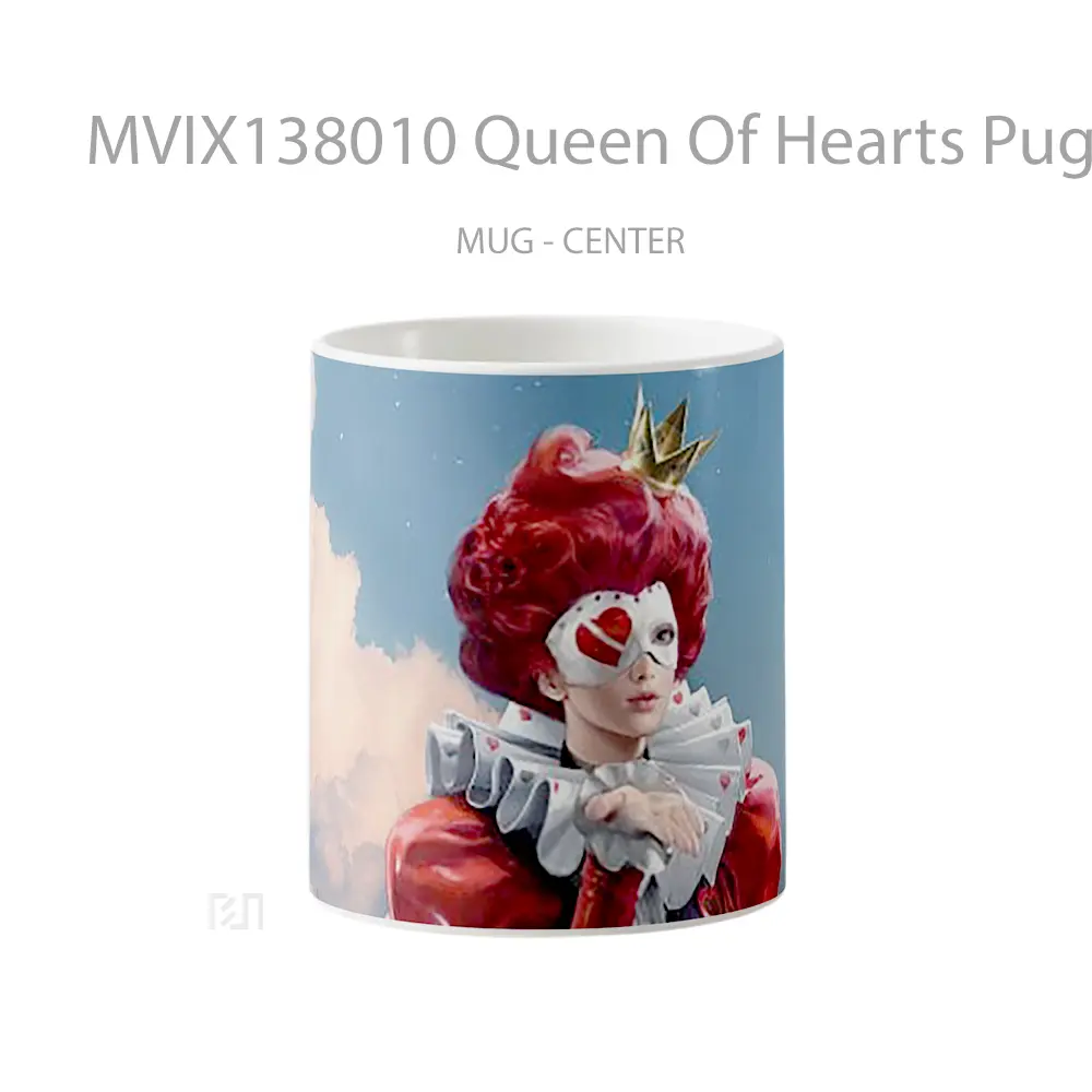 Mug Queen Of Hearts Pugb Gelas Keramik Unik