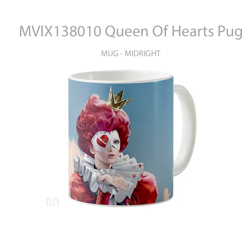 Mug Queen Of Hearts Pugb Gelas Keramik Unik - All-side / Desain