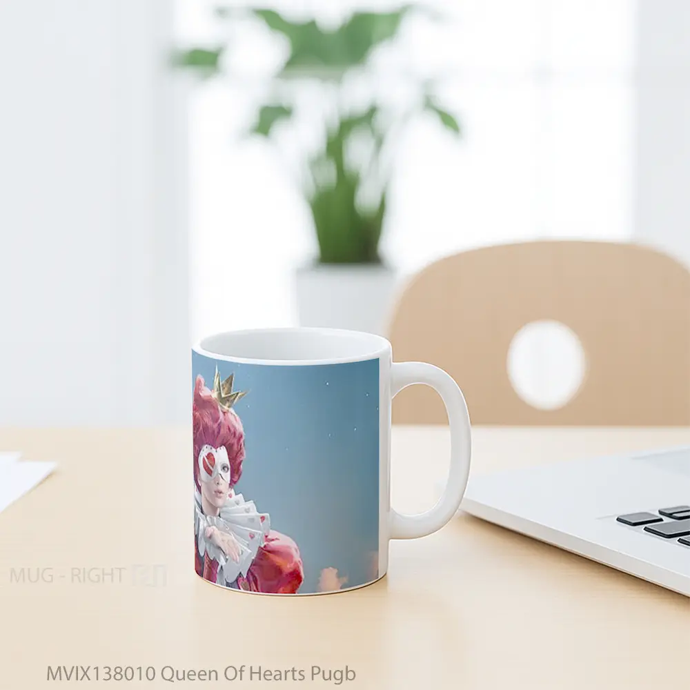Mug Queen Of Hearts Pugb Gelas Keramik Unik - All-side / Desain