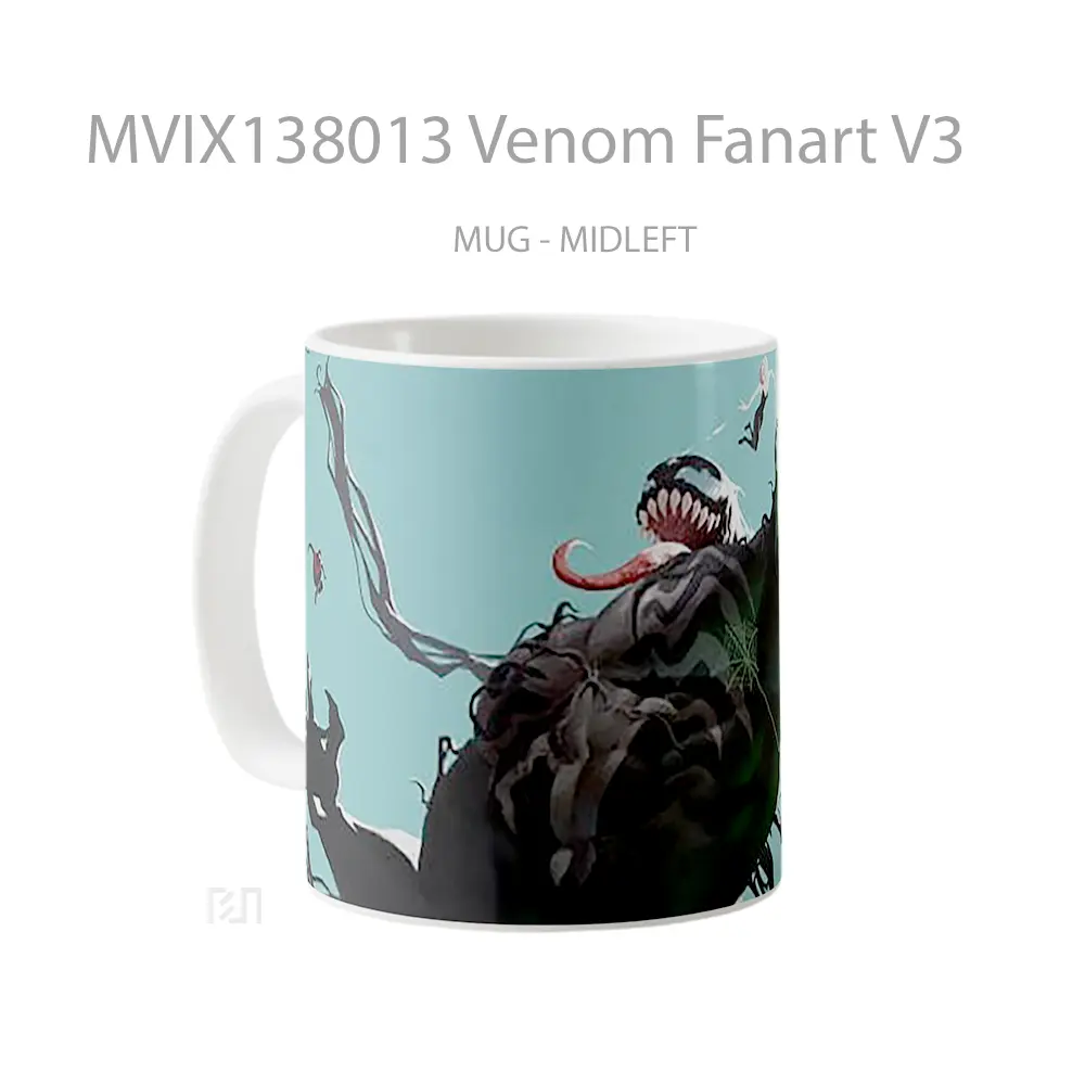 Mug Venom Fanart V3 Gelas Superhero - All-side / Desain