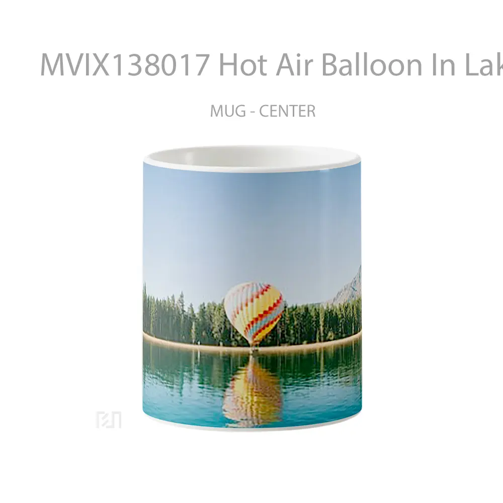 Mug Hot Air Balloon In Lake Gelas Pemandangan Alam