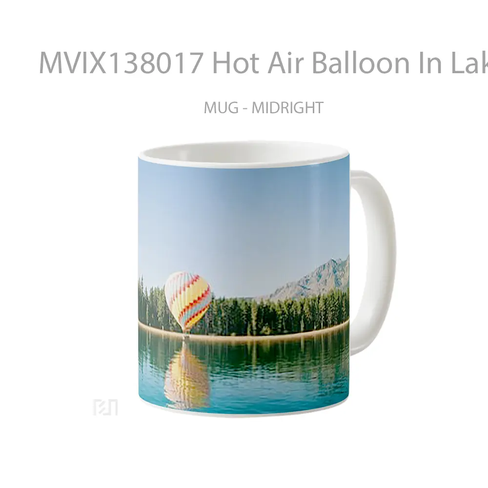Mug Hot Air Balloon In Lake Gelas Pemandangan Alam - All-side / Desain