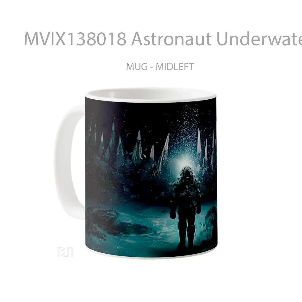 Mug Astronaut Underwater Gelas Astronomi - All-side / Desain