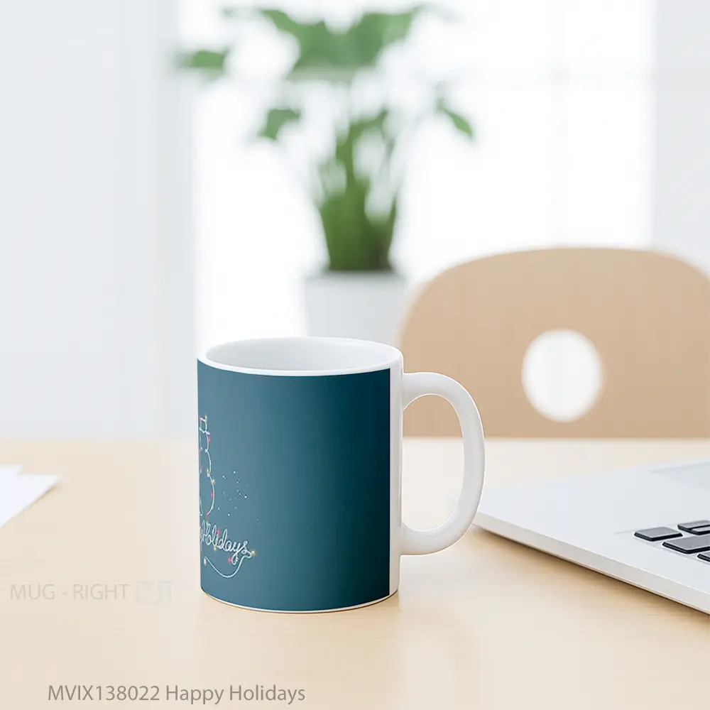 Mug Happy Holidays Gelas Keramik Unik - All-side / Desain