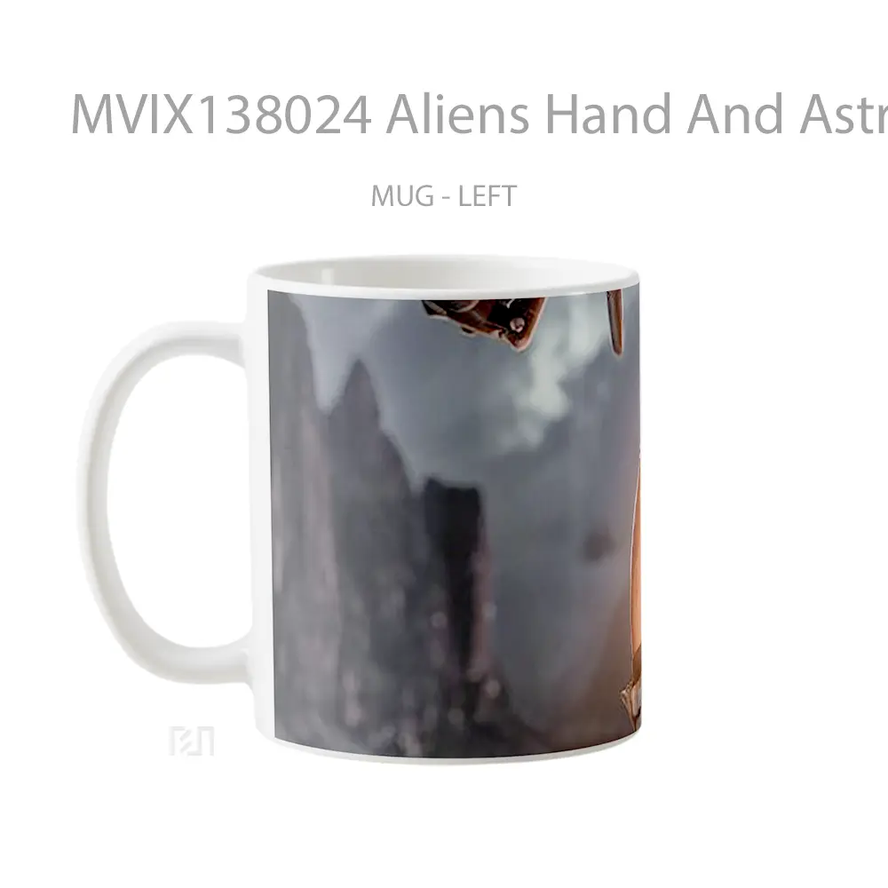 Mug Aliens Hand And Astronaut Gelas Astronomi - All-side / Desain