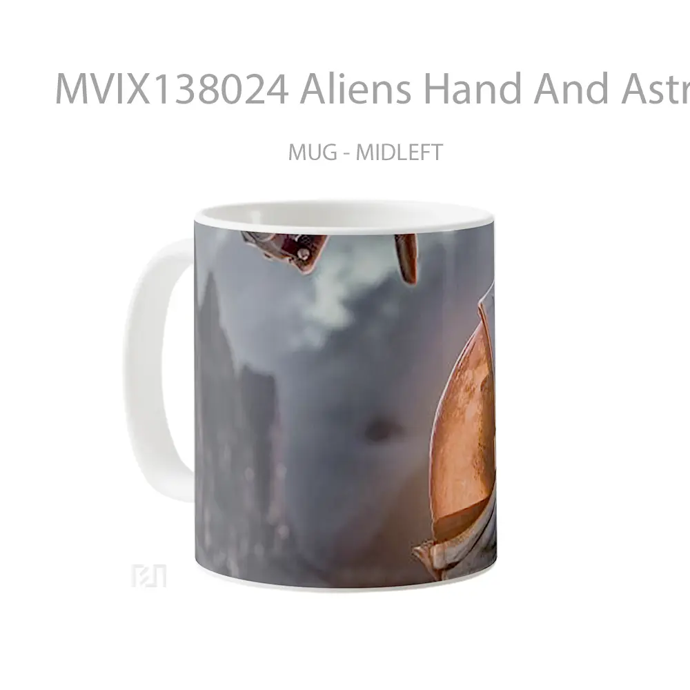 Mug Aliens Hand And Astronaut Gelas Astronomi - All-side / Desain