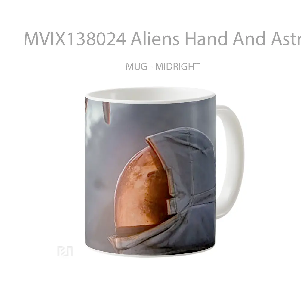 Mug Aliens Hand And Astronaut Gelas Astronomi - All-side / Desain