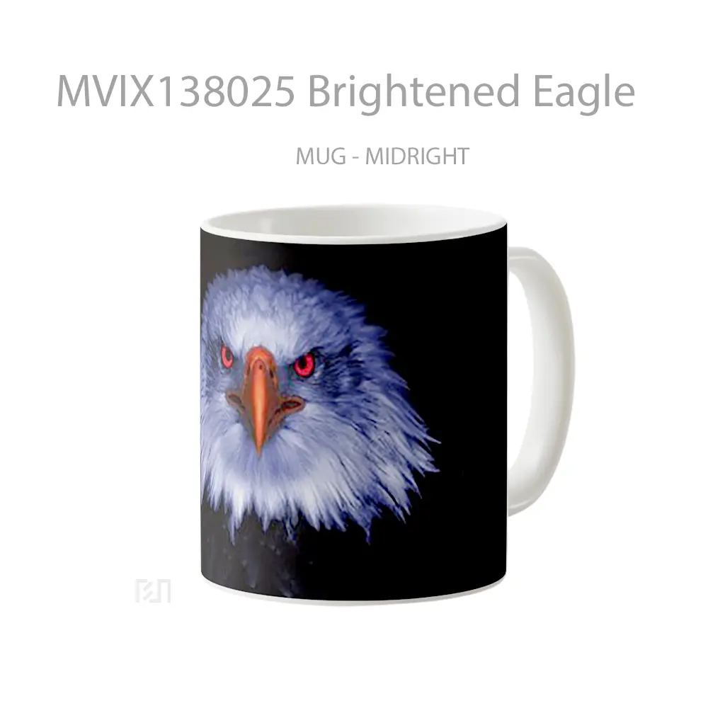 Mug Brightened Eagle Gelas Hewan Lucu - Tampak Kanan