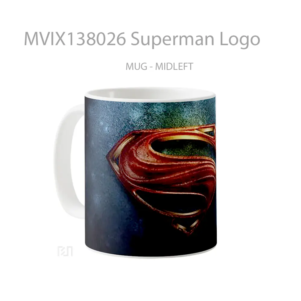 Mug Superman Logo Gelas Superhero - All-side / Desain