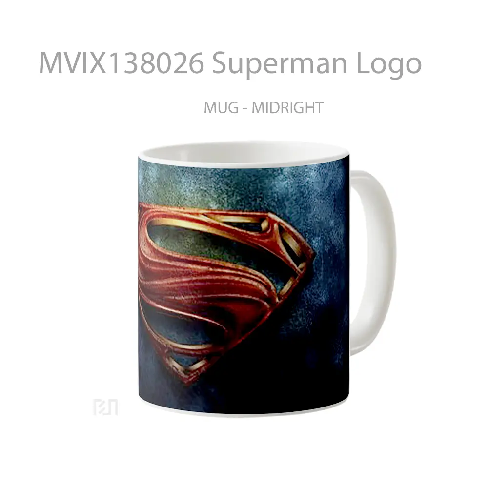Mug Superman Logo Gelas Superhero - All-side / Desain