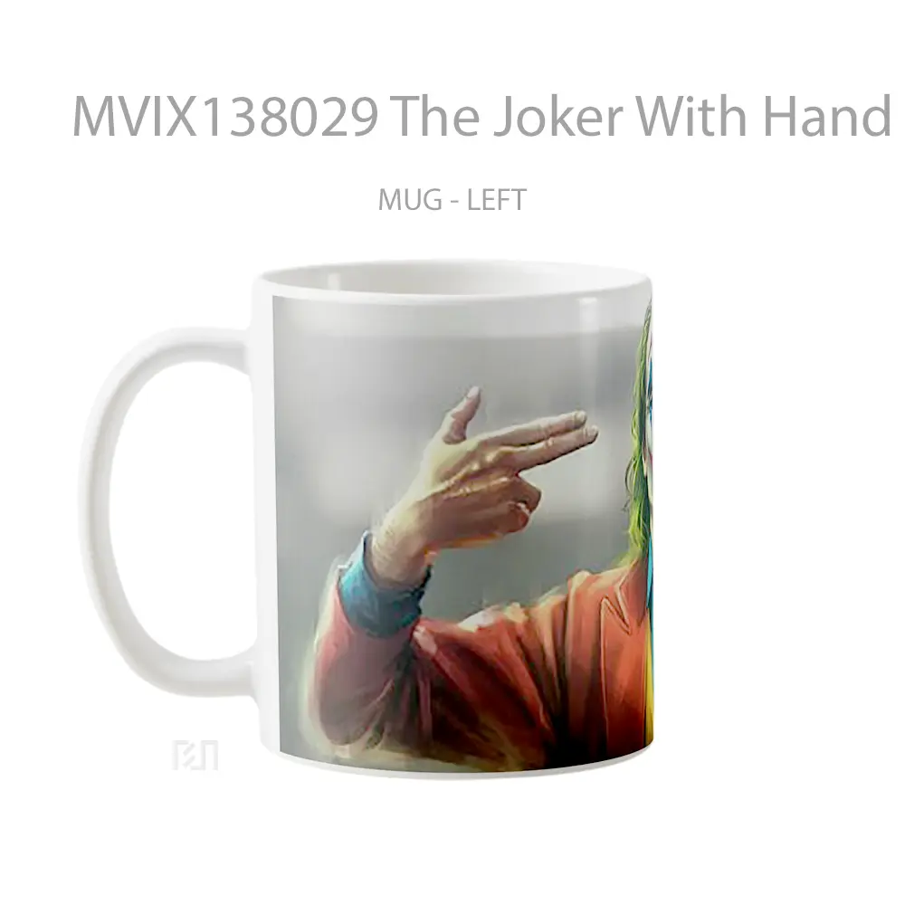 Mug The Joker With Hand As Gun Gelas Superhero - All-side / Desain