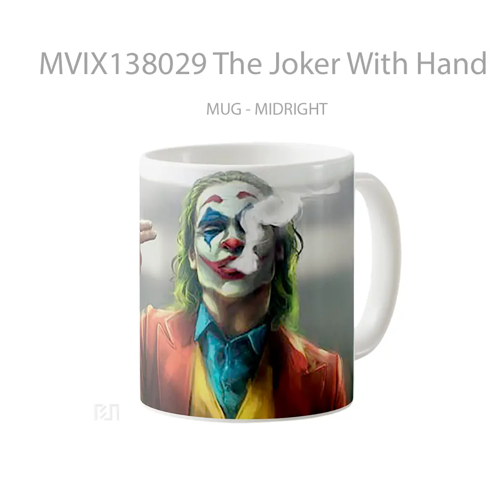 Mug The Joker With Hand As Gun Gelas Superhero - All-side / Desain