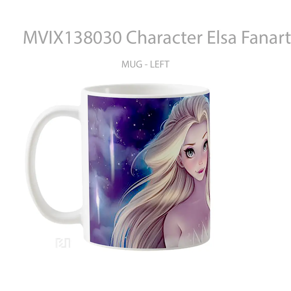 Mug Character Elsa Fanart Gelas Keramik Unik - All-side / Desain