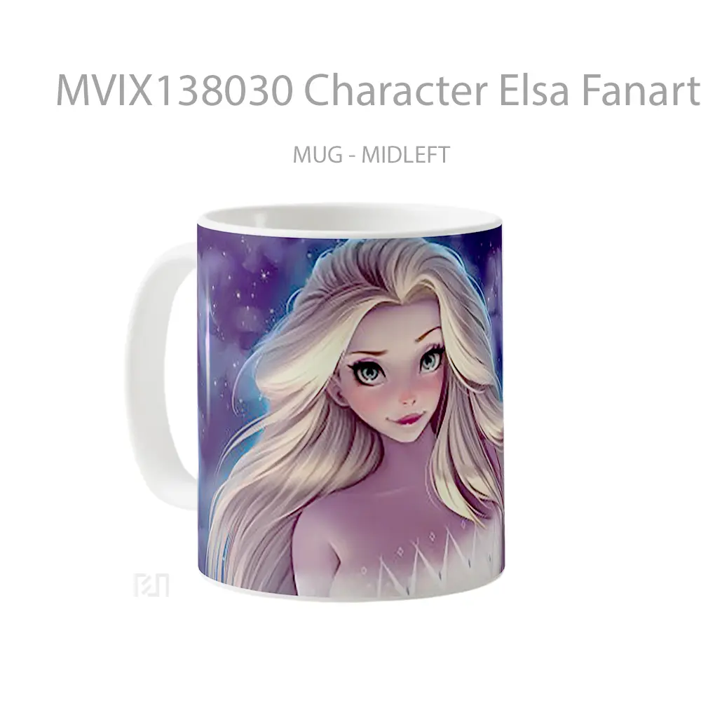 Mug Character Elsa Fanart Gelas Keramik Unik - All-side / Desain