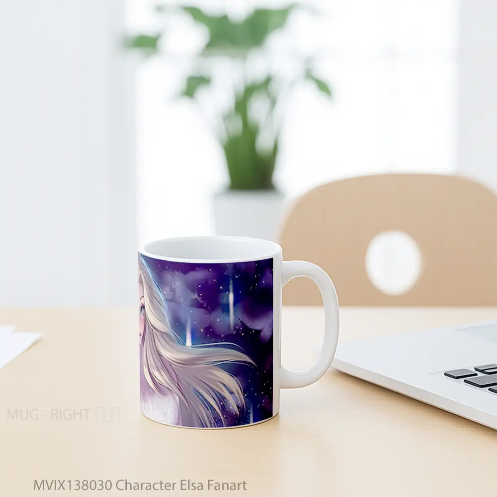 Mug Character Elsa Fanart Gelas Keramik Unik - All-side / Desain
