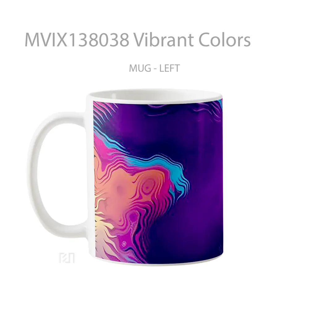 Mug Vibrant Colors Gelas Keramik Unik - All-side / Desain