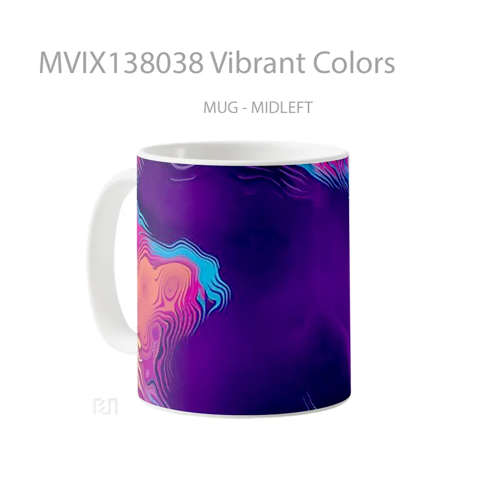Mug Vibrant Colors Gelas Keramik Unik - All-side / Desain