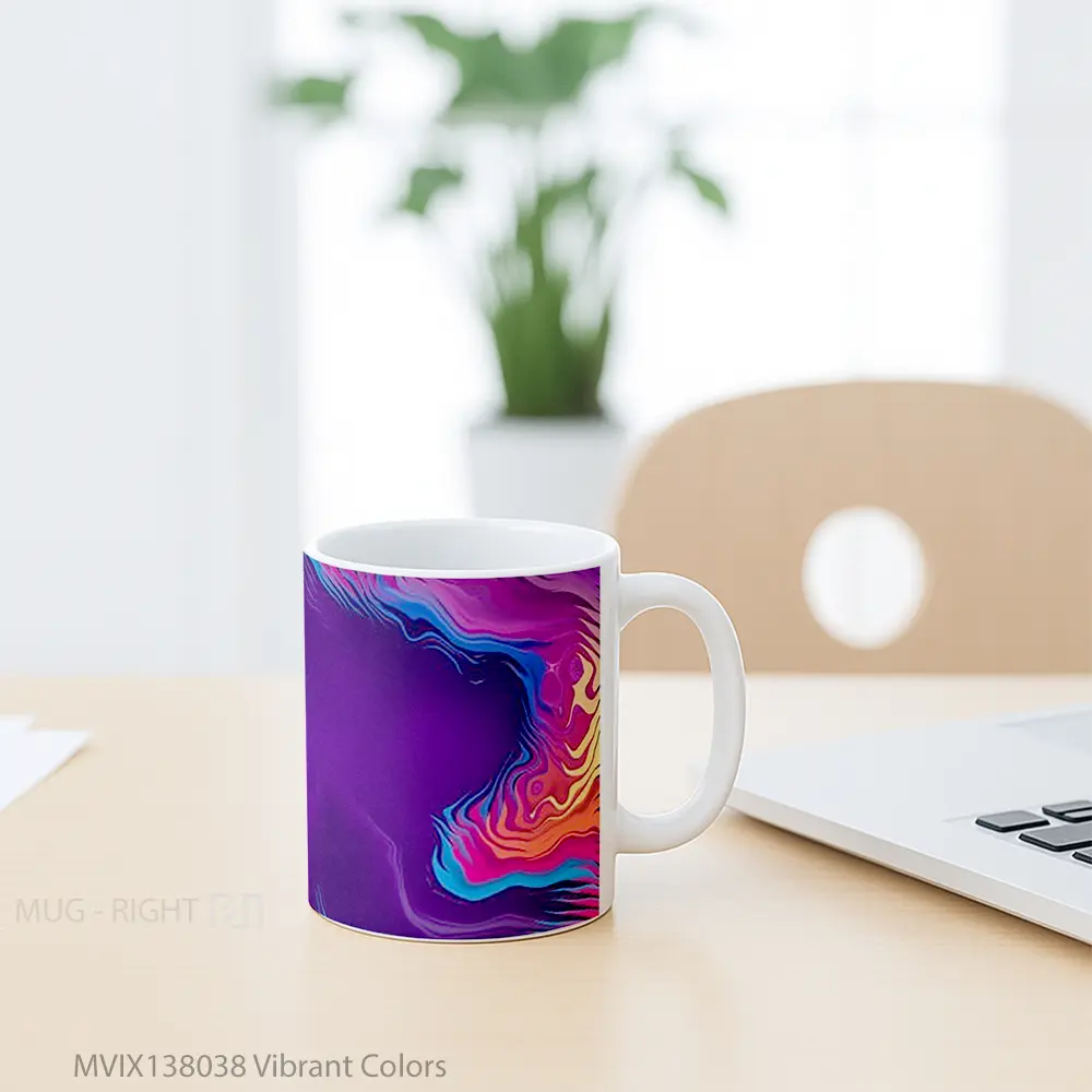 Mug Vibrant Colors Gelas Keramik Unik - All-side / Desain