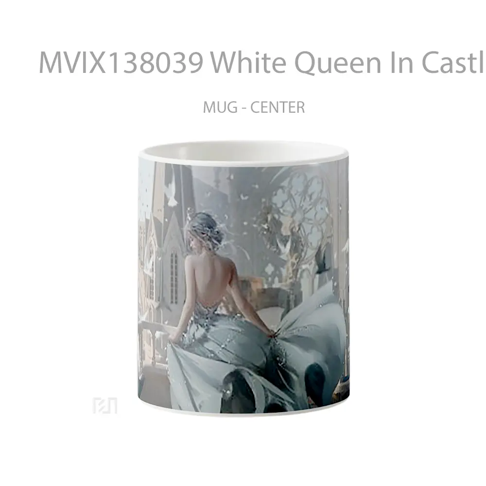 Mug White Queen In Castle Gelas Keramik Unik
