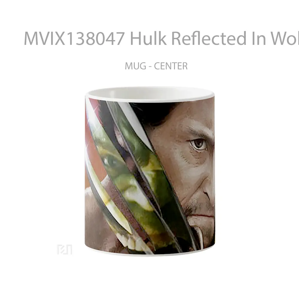 Mug Hulk Reflected In Wolverines Claws Gelas Superhero