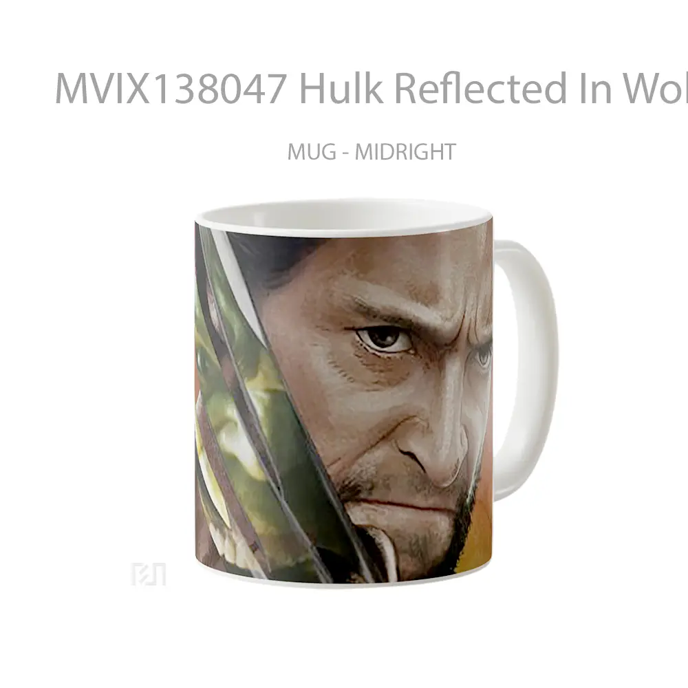 Mug Hulk Reflected In Wolverines Claws Gelas Superhero - All-side / Desain