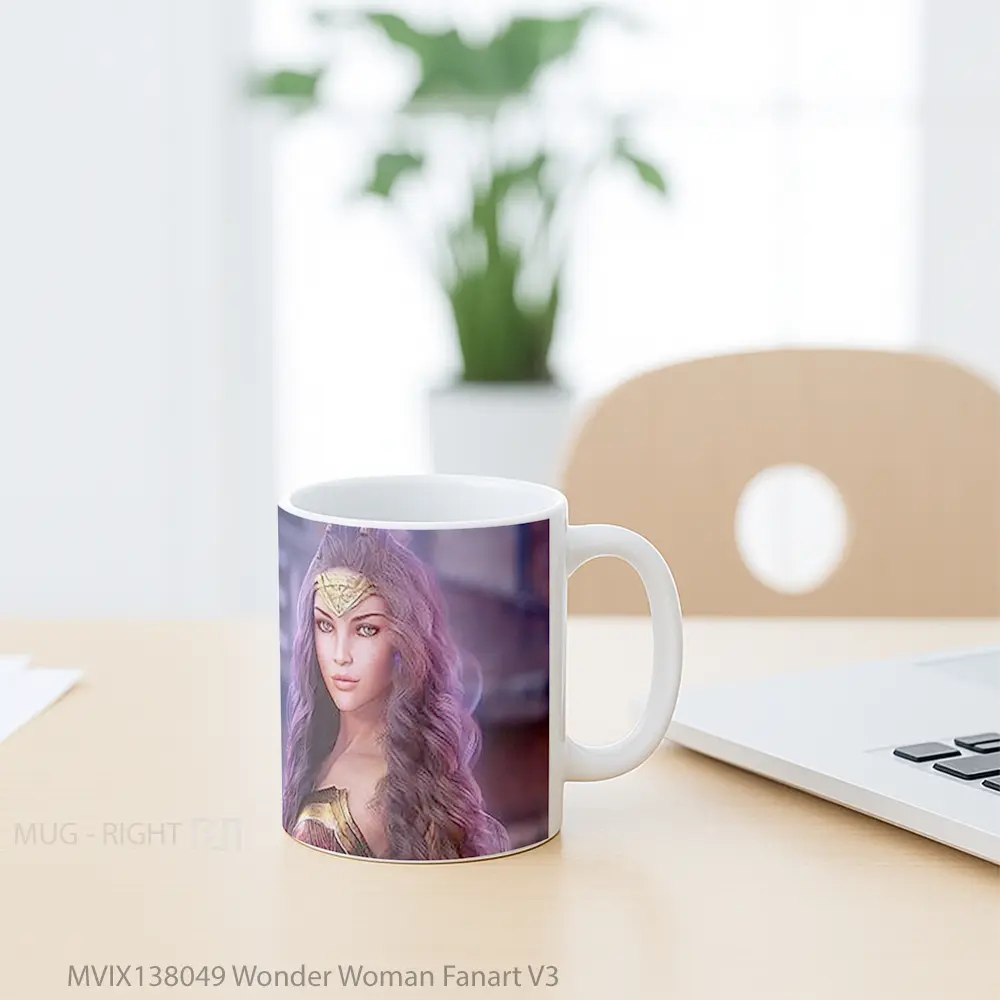 Mug Wonder Woman Fanart V3 Gelas Superhero - All-side / Desain