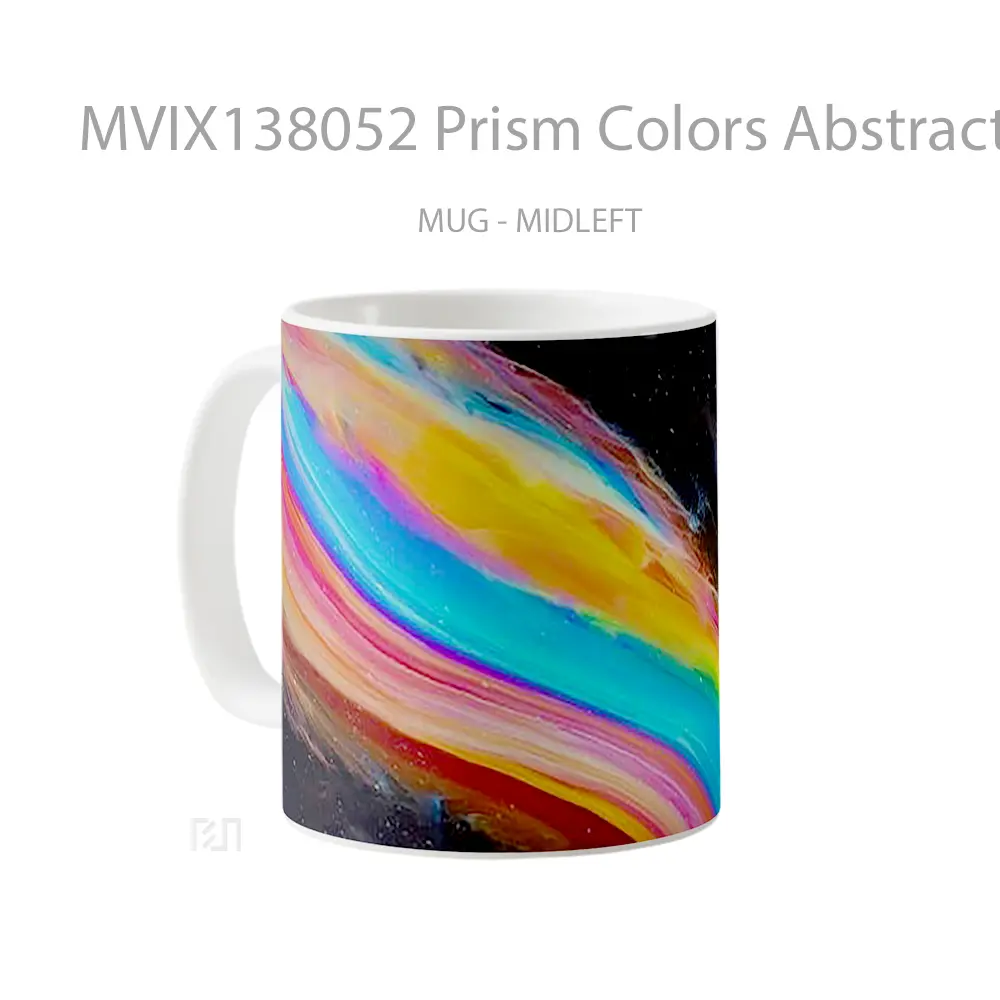 Mug Prism Colors Abstract Gelas Seni Modern - All-side / Desain