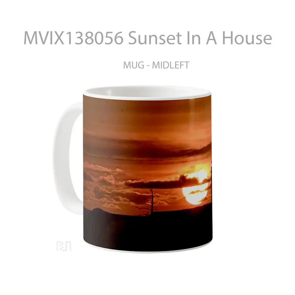 Mug Sunset In A House Gelas Pemandangan Alam - All-side / Desain